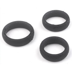 Generique Kit de 3 cockrings silicone Thick Set